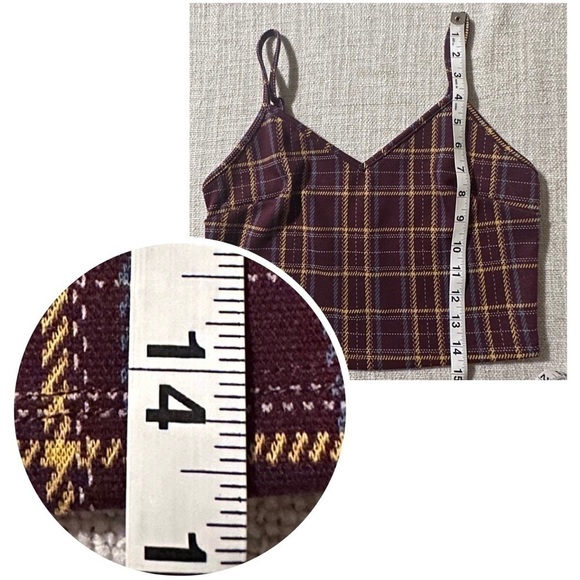 POPULAR BASICS Plaid Outfit 2-pc Crop Top Skort Stretch Junior’s M - Picture 11 of 16